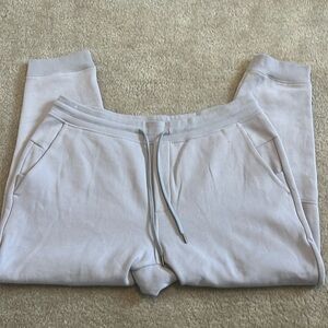 CRZ YOGA White Light Gray Drawstring Jogger Sweatpants